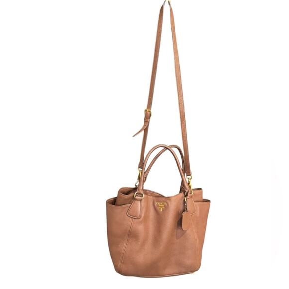 Prada Vitello Daino Side Pocket Convertible Large Tote Brown leather - Picture 4 of 16